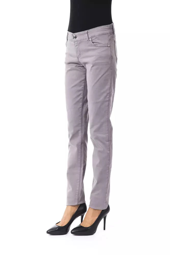 Gray Cotton Women Pant - ventzia