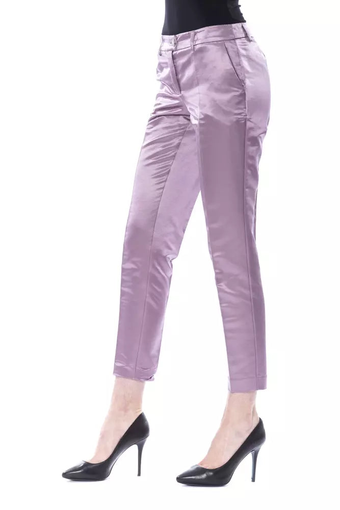 Purple Cotton Women Pants - ventzia