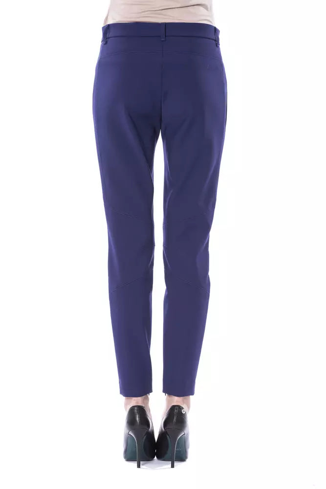 Blue Polyester Women's Slim-Fit Pant - ventzia