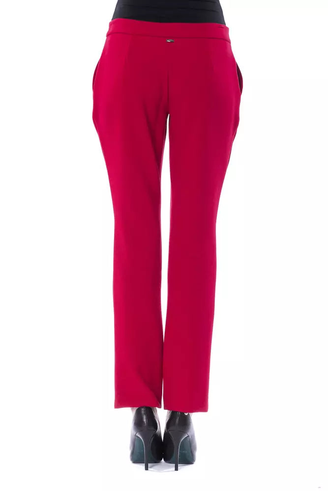 Fuchsia Polyester Women Pant - ventzia