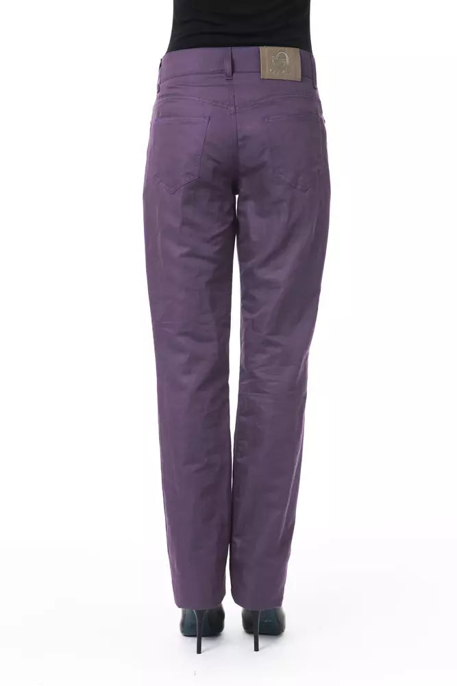 Purple Cotton Women Pant - ventzia