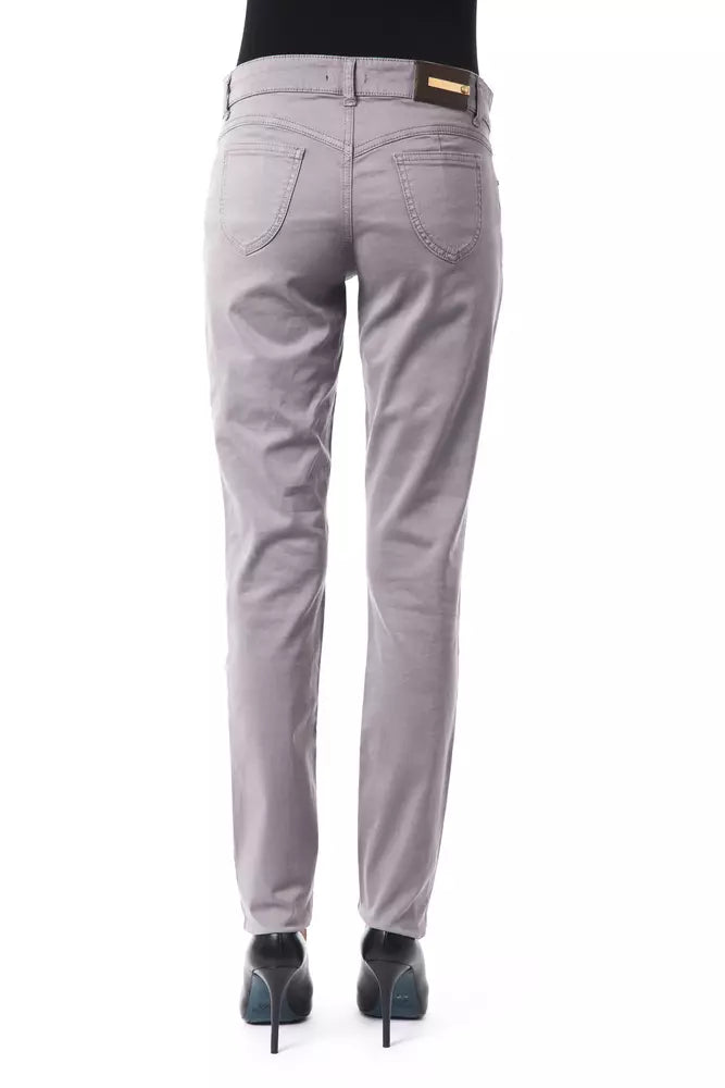 Gray Cotton Women Pant - ventzia