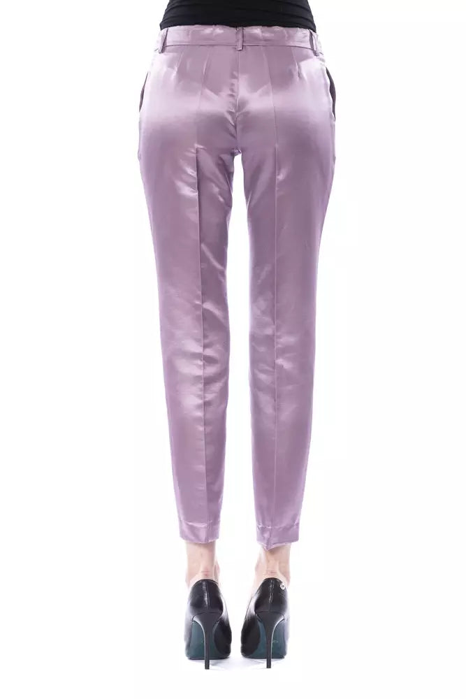 Purple Cotton Women Pants - ventzia