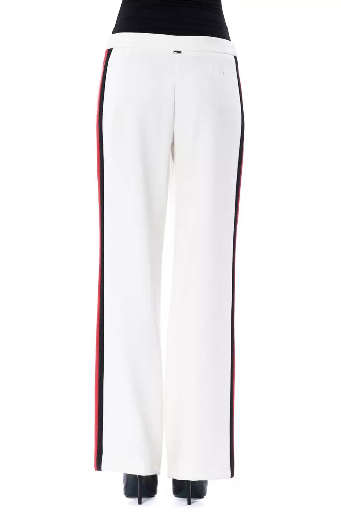 White Polyester Women's Pants - ventzia