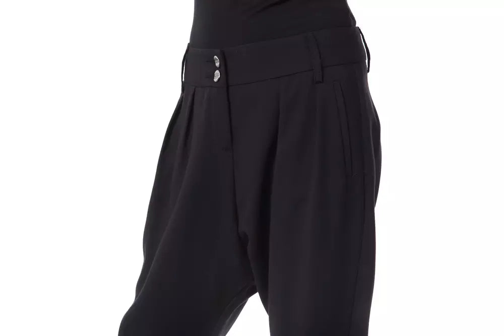 Black Polyester Women Pant - ventzia