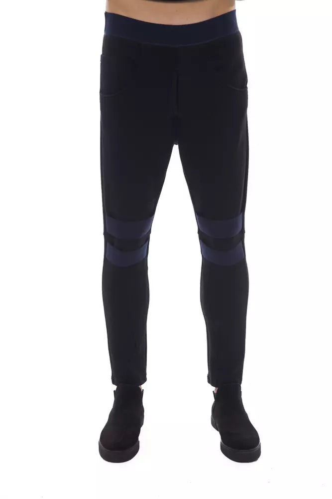 Black Polyamide Men Pants - ventzia