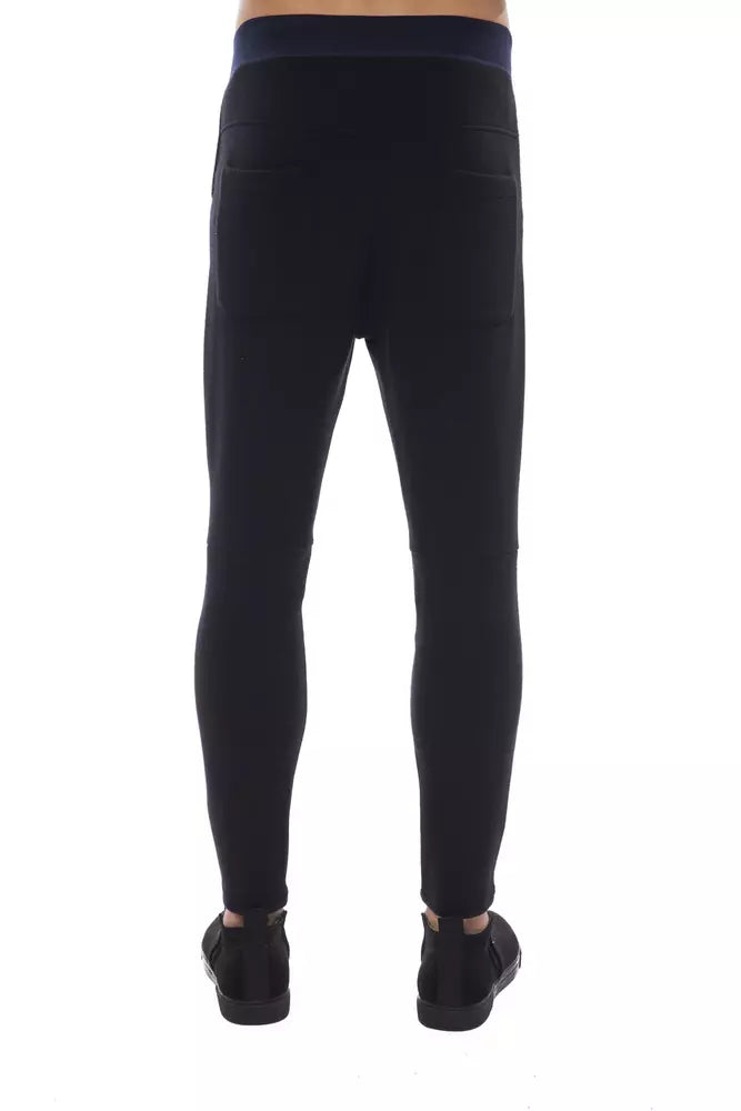 Black Polyamide Men Pants - ventzia