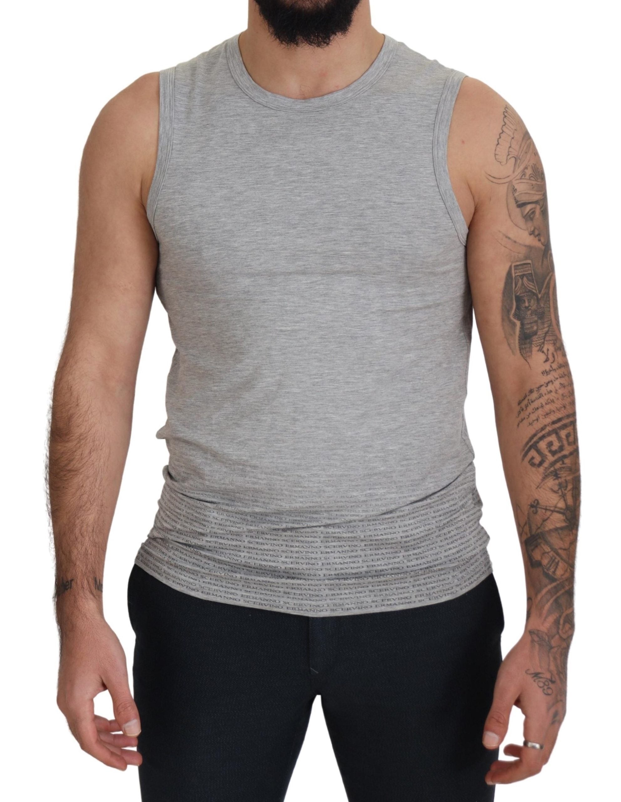 Grey Sleeveless Men Pullover T-shirt - ventzia