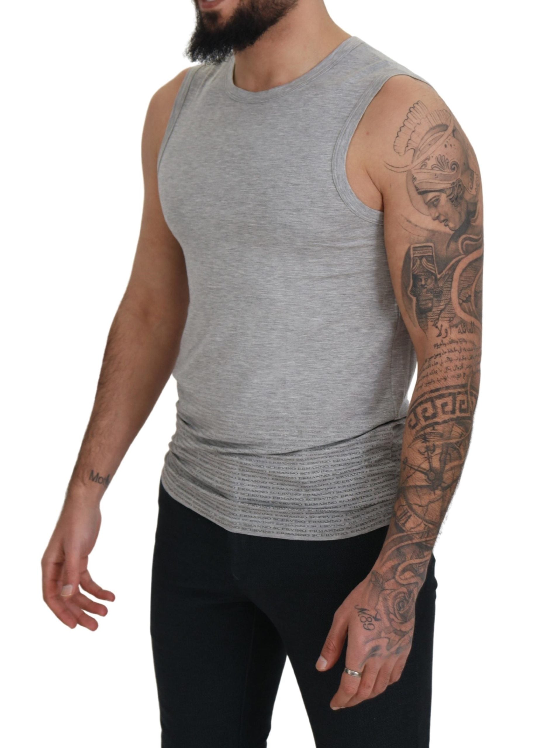 Grey Sleeveless Men Pullover T-shirt - ventzia