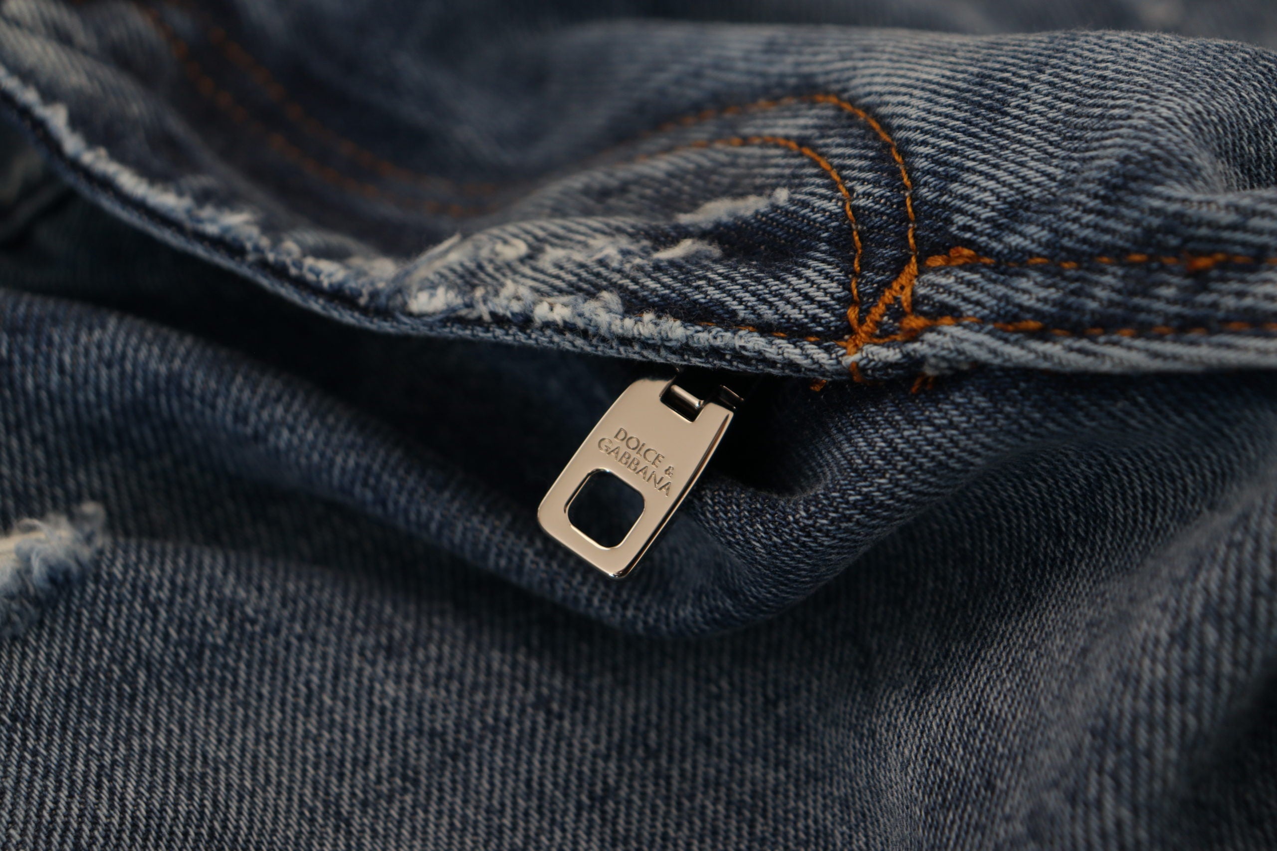 Blue Cotton Tattered Men Denim Jeans - ventzia