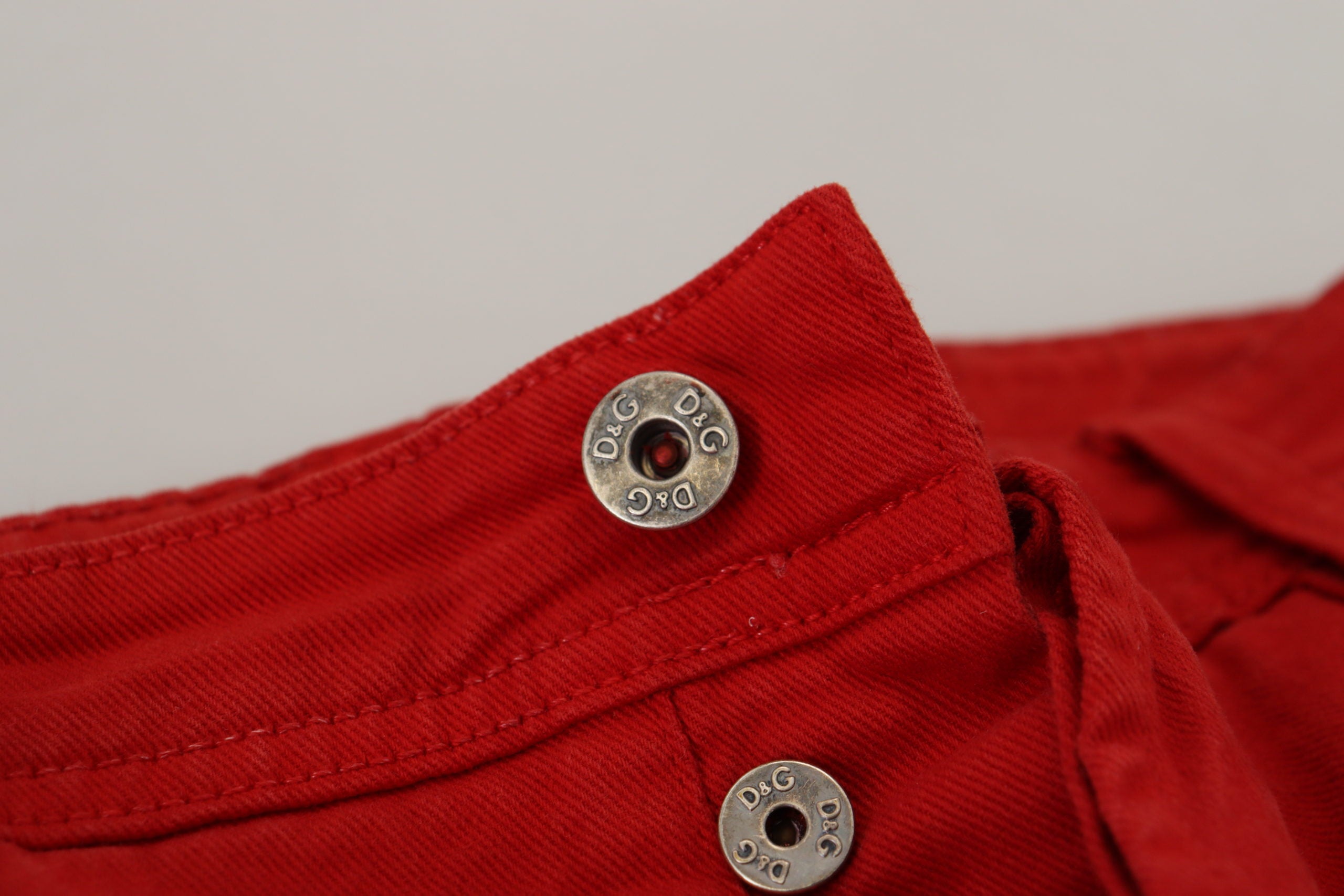 Red Cotton Straight Fit Men Denim Jeans - ventzia