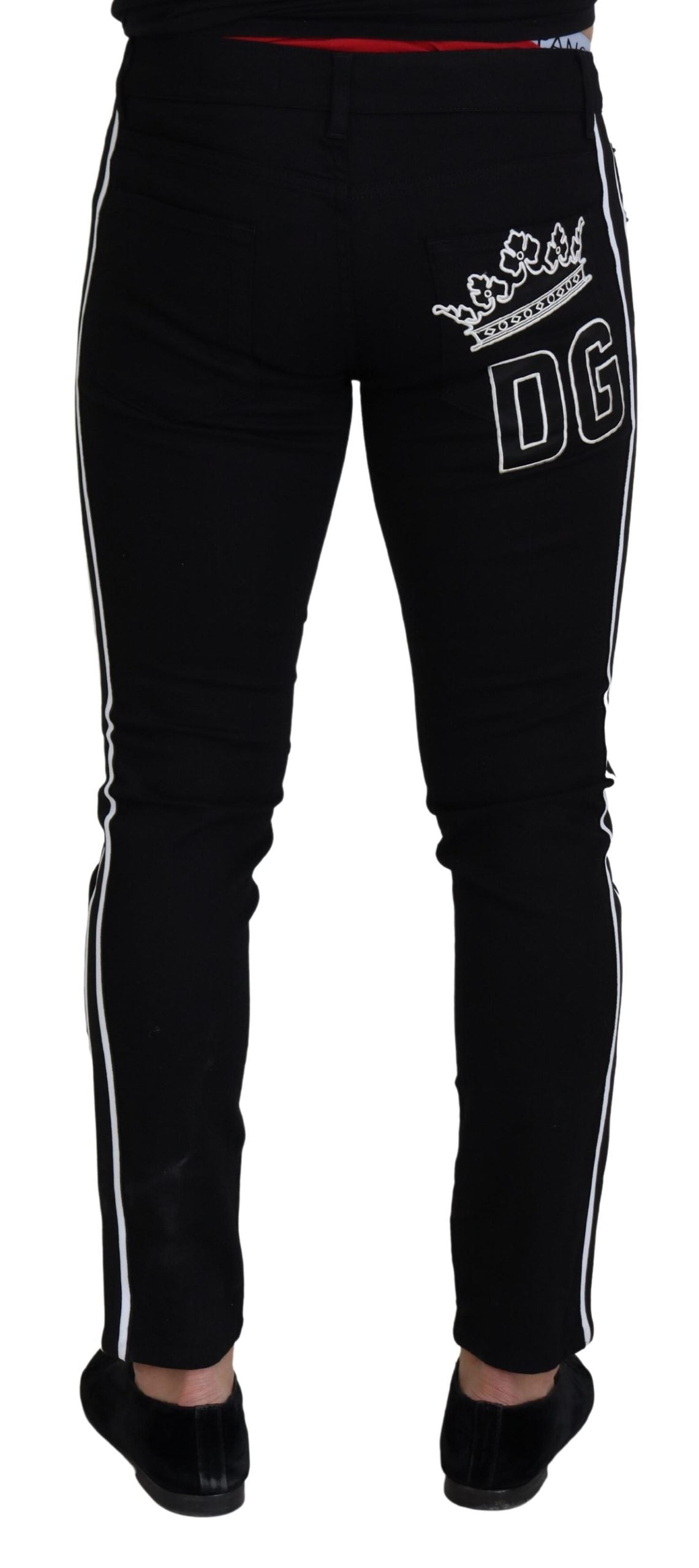 Black Cotton DG Crown Men Denim Jeans - ventzia