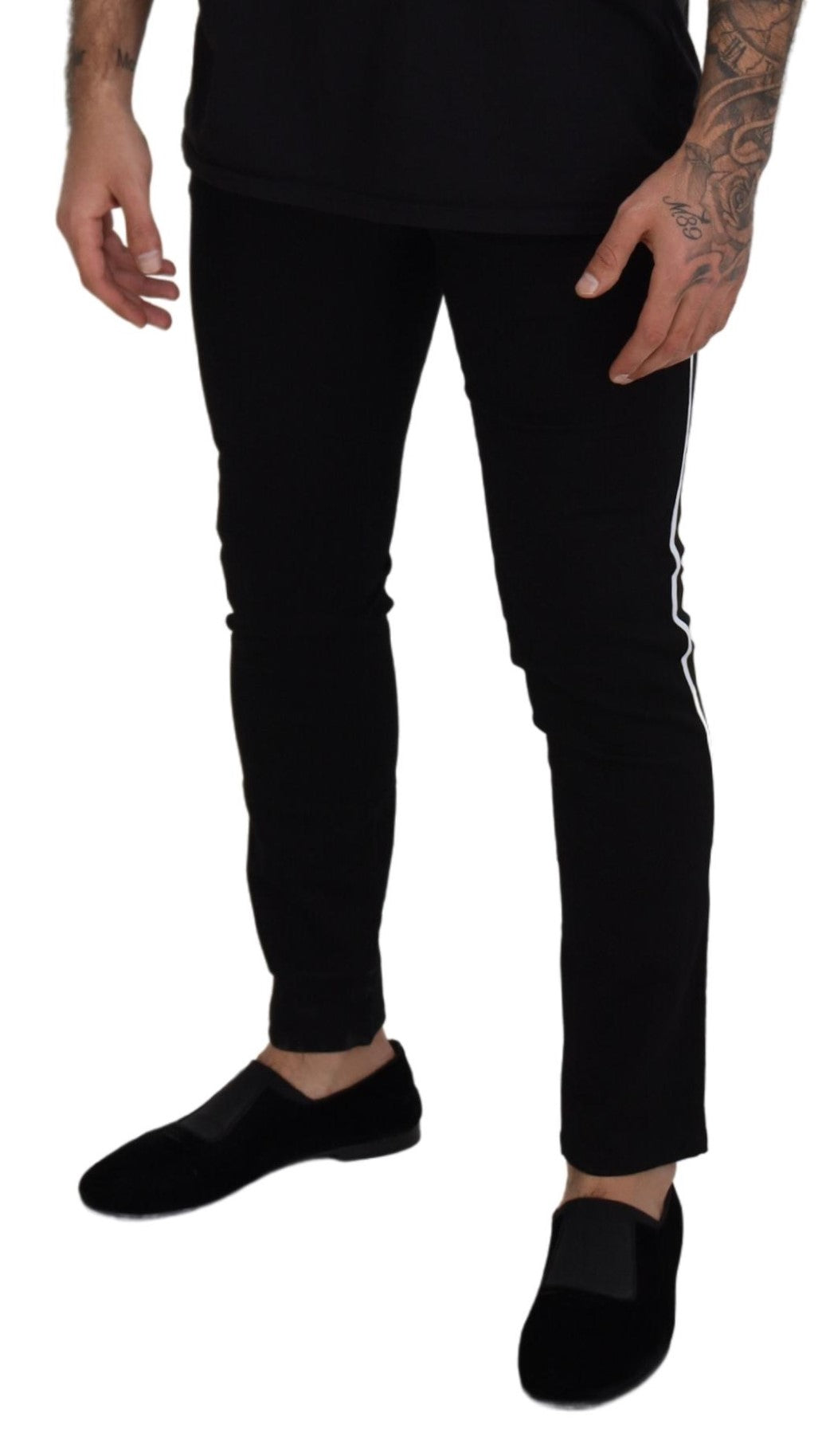 Black Cotton DG Crown Men Denim Jeans - ventzia