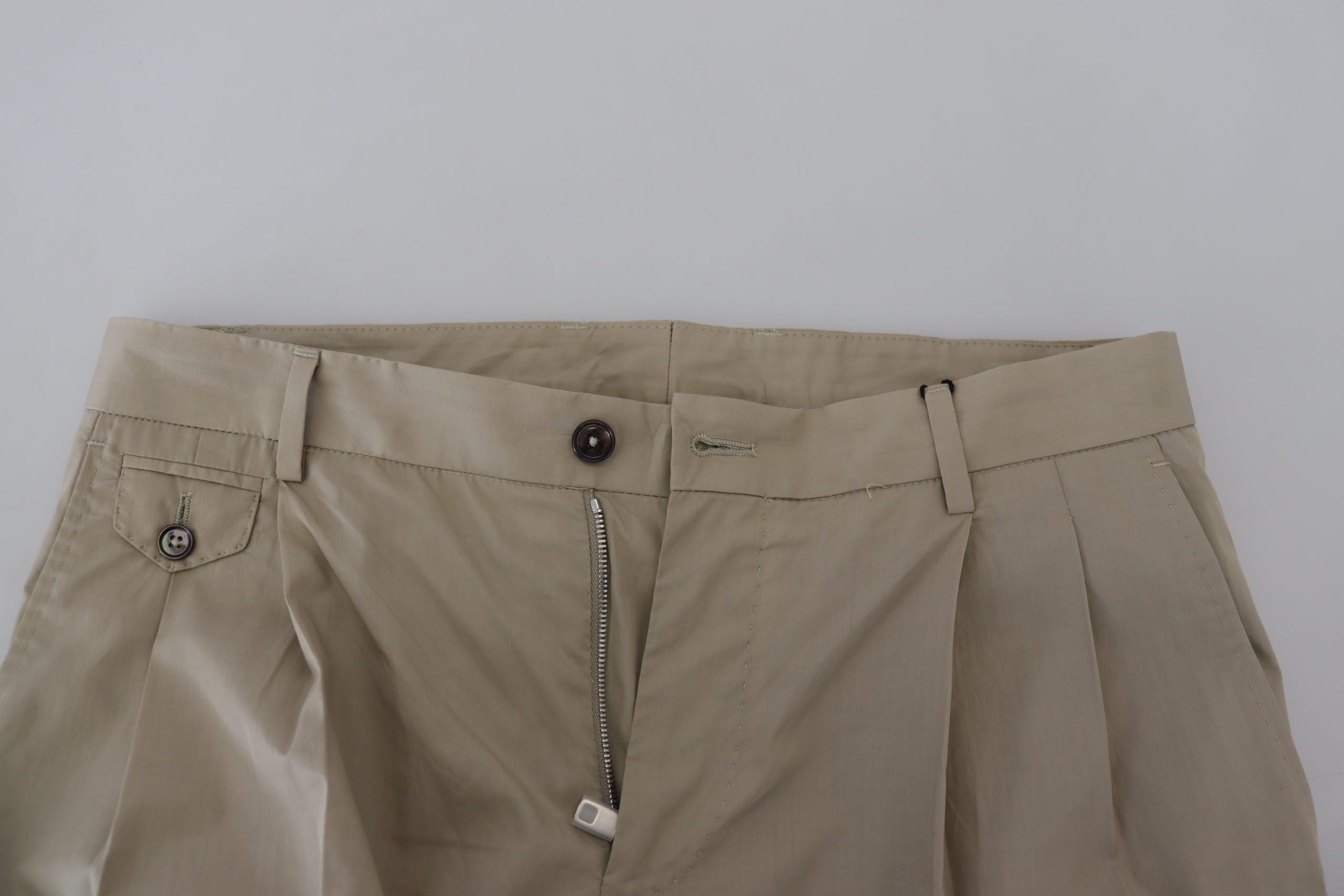 Beige Cotton Slim Fit Men Pants - ventzia
