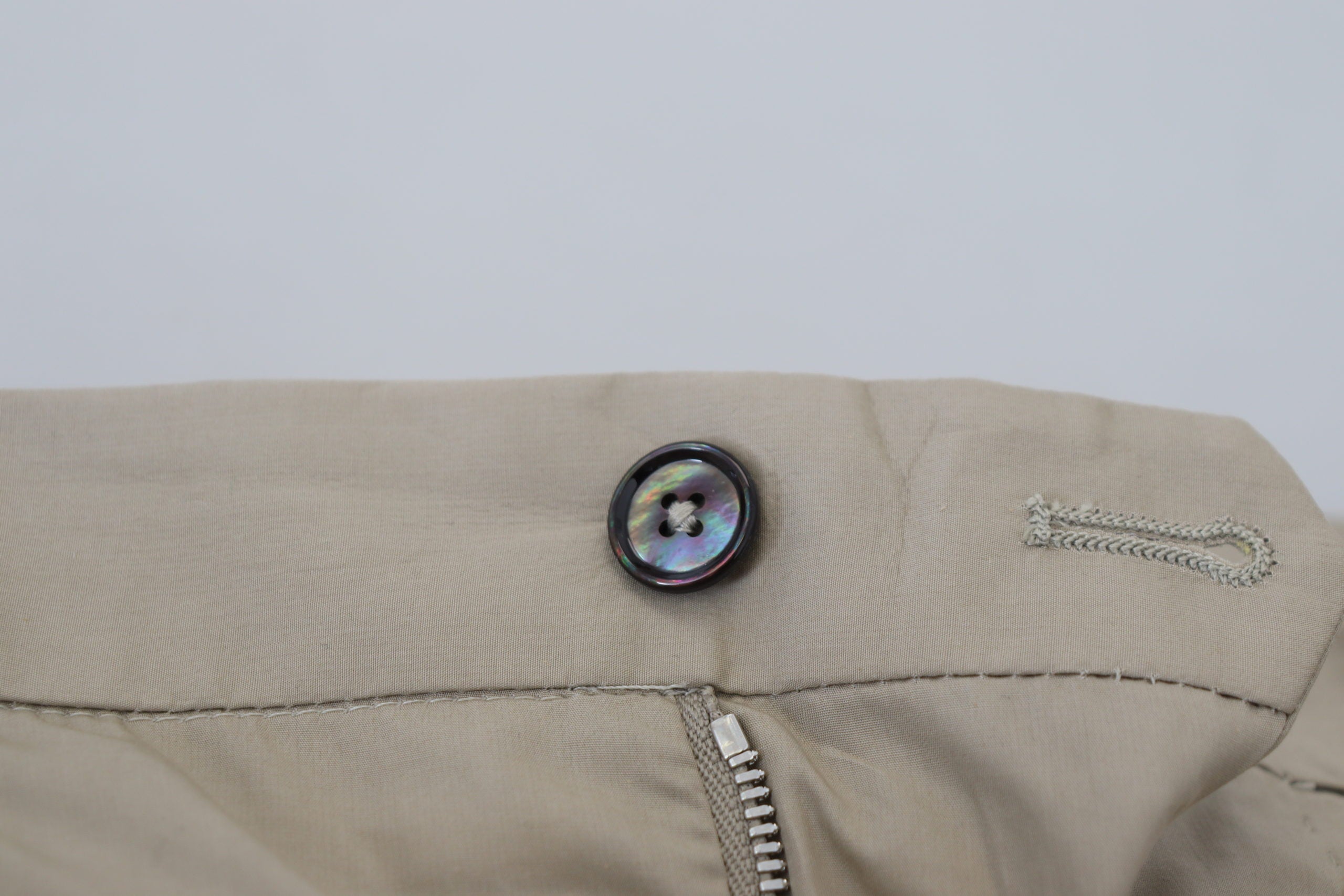 Beige Cotton Slim Fit Men Pants - ventzia
