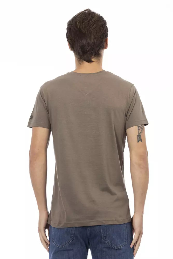 Brown Cotton Men T-Shirt - ventzia