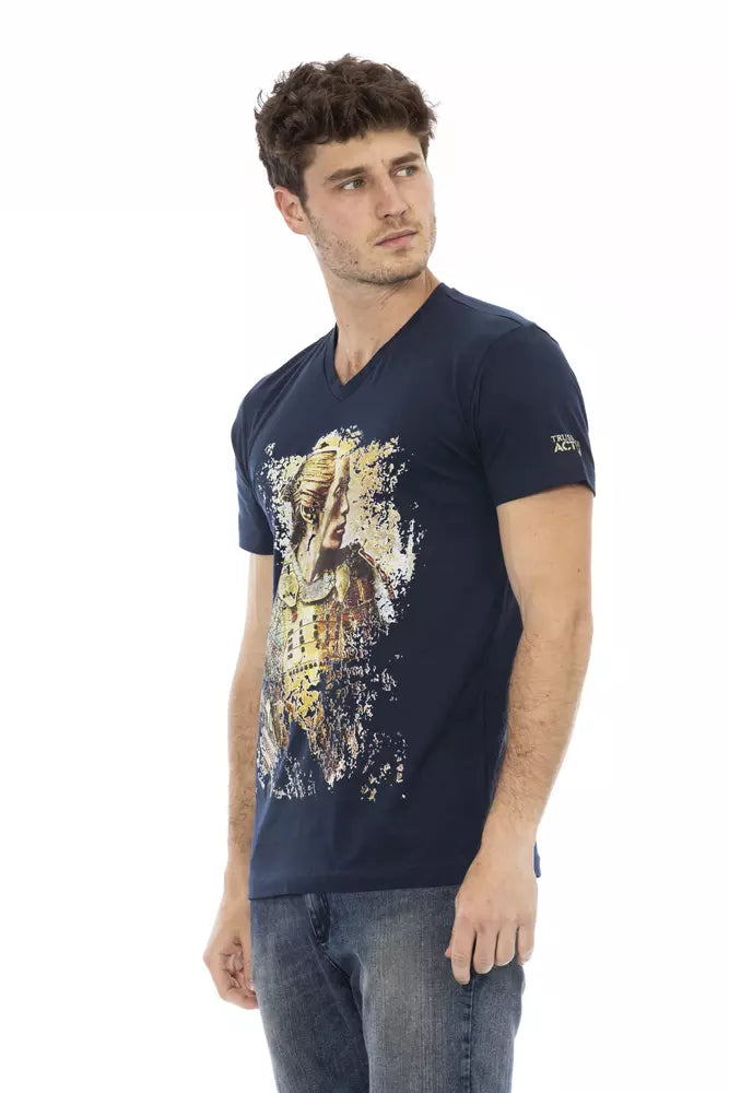 Blue Cotton Men T-Shirt - ventzia