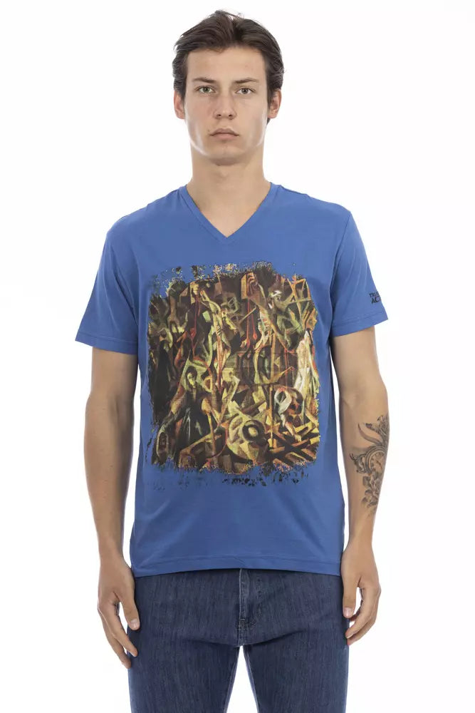 Blue Cotton Men T-Shirt - ventzia