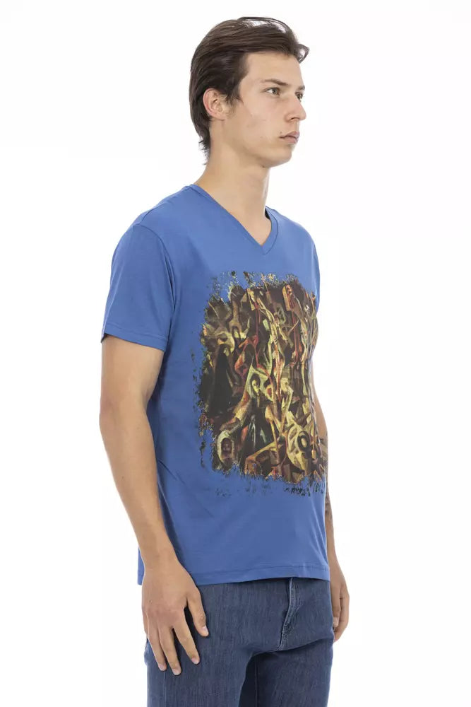 Blue Cotton Men T-Shirt - ventzia