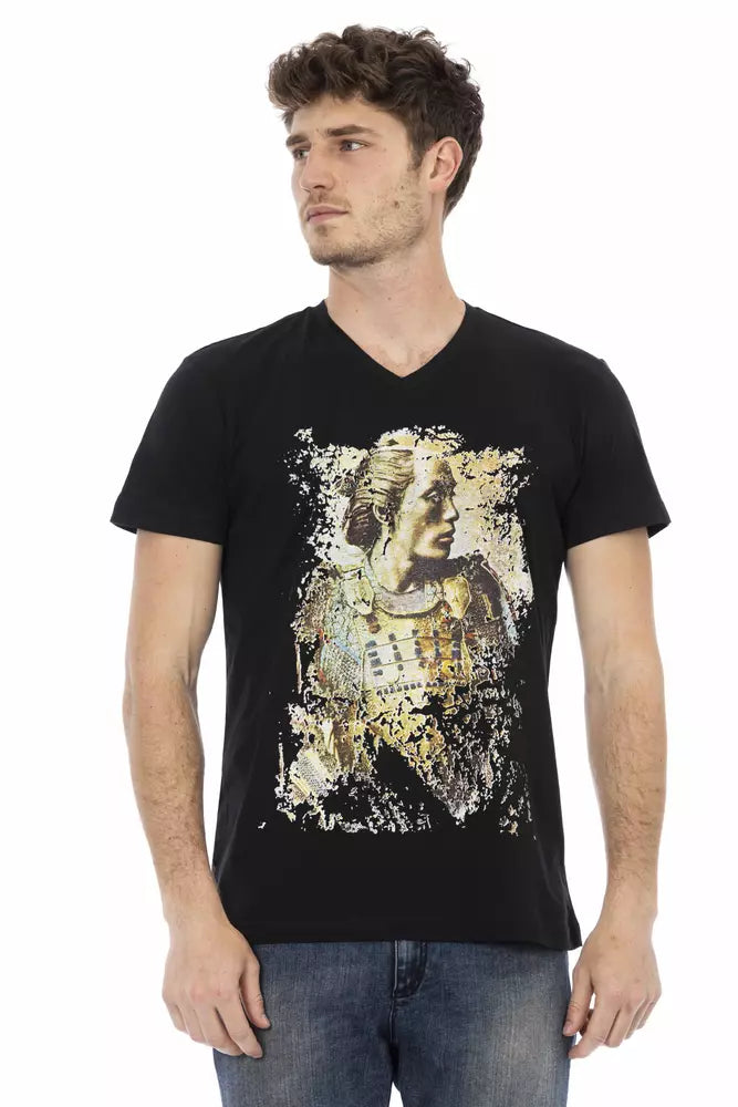 Black Cotton Men T-Shirt - ventzia