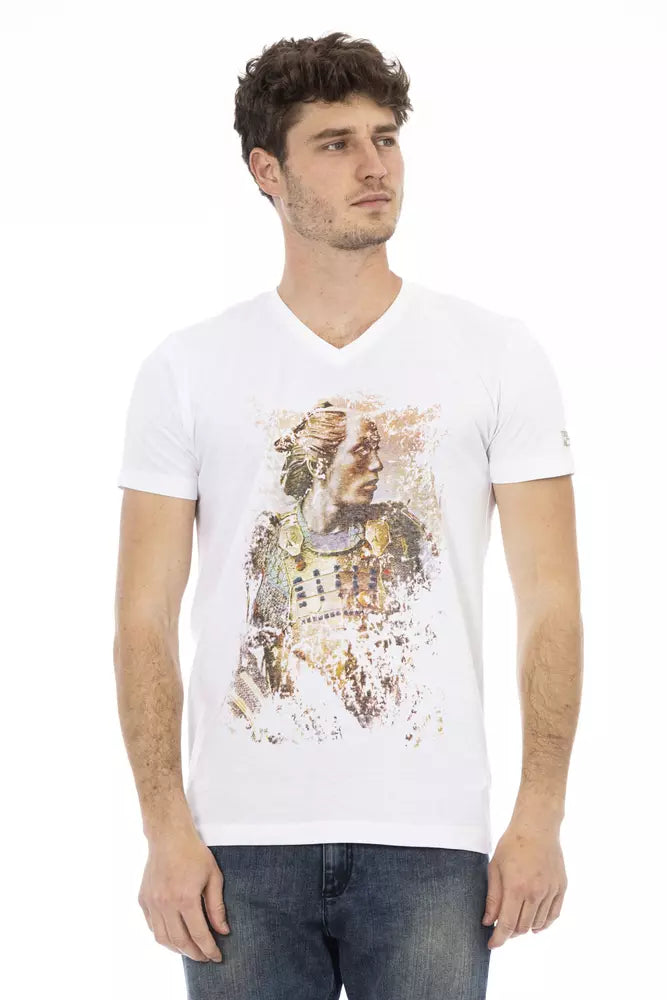White Cotton Men T-Shirt - ventzia