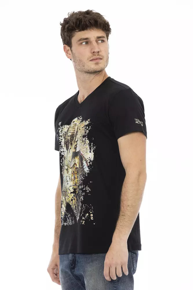 Black Cotton Men T-Shirt - ventzia