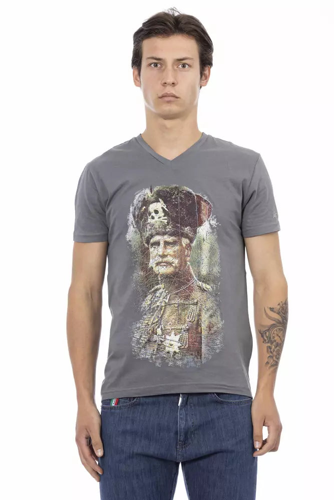 Gray Cotton Men's T-Shirt - ventzia