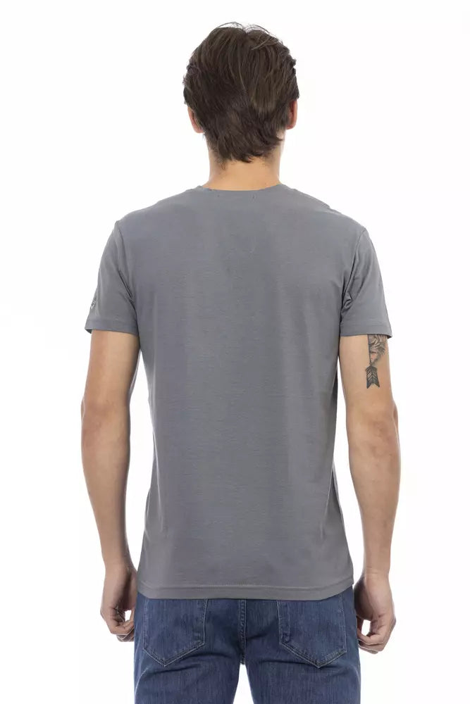 Gray Cotton Men's T-Shirt - ventzia