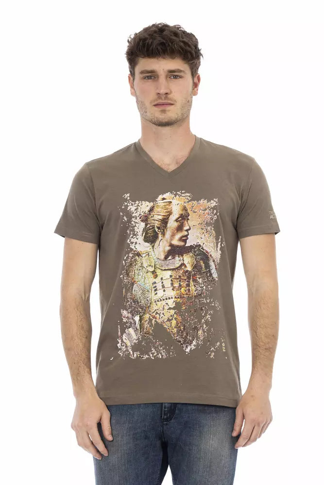 Brown Cotton Men's T-Shirt - ventzia