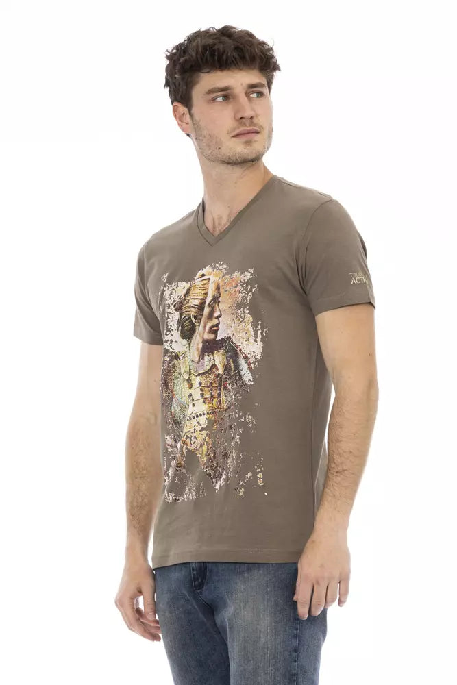 Brown Cotton Men's T-Shirt - ventzia