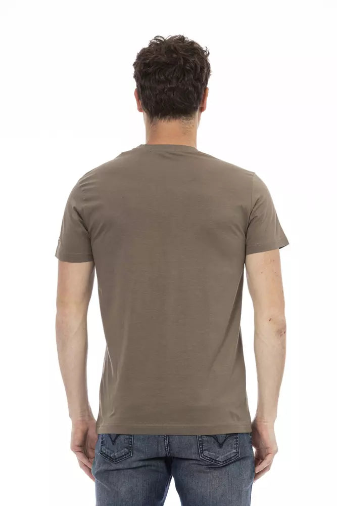 Brown Cotton Men's T-Shirt - ventzia