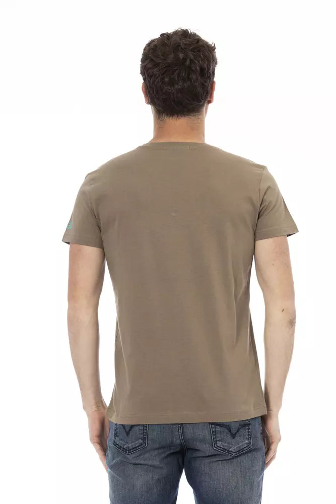 Brown Cotton Men T-Shirt - ventzia
