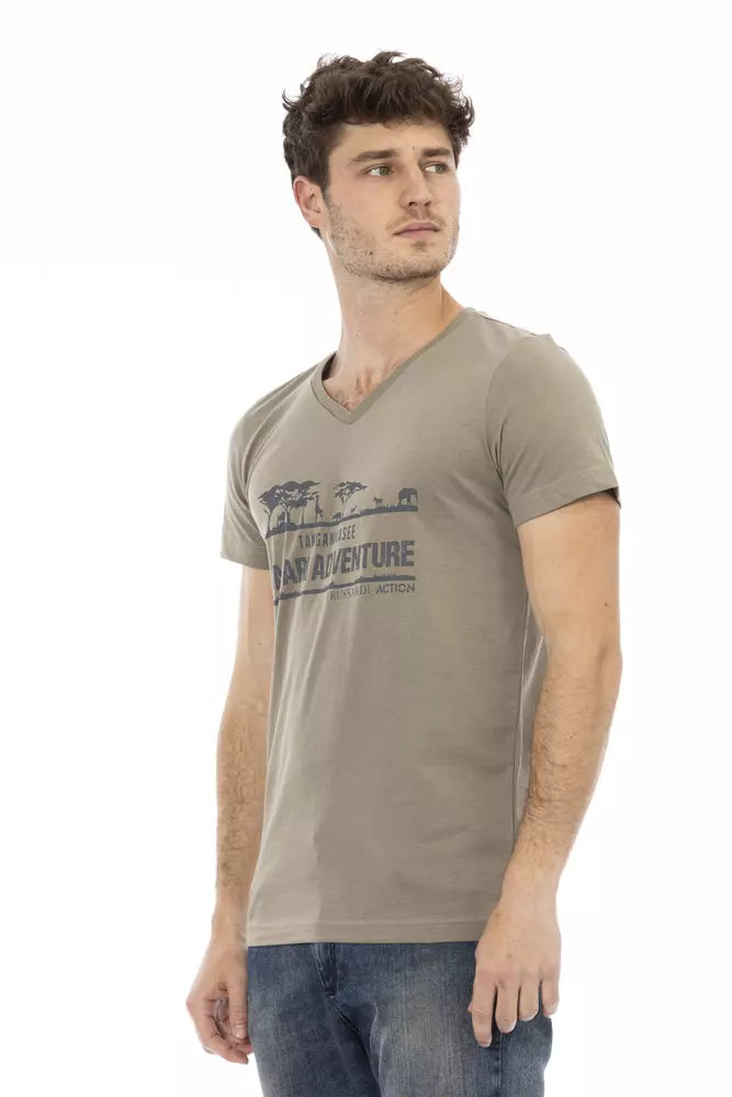 Brown Cotton Men T-Shirt - ventzia
