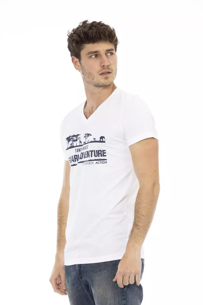 White Cotton Men T-Shirt - ventzia