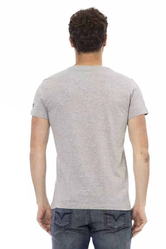 Gray Cotton Men T-Shirt - ventzia