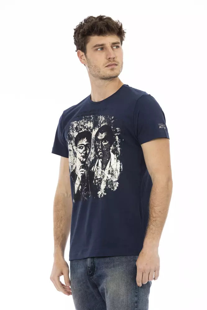 Blue Cotton Men T-Shirt - ventzia