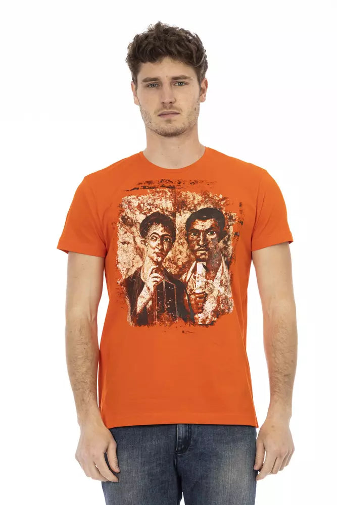 Orange Cotton Men T-Shirt - ventzia