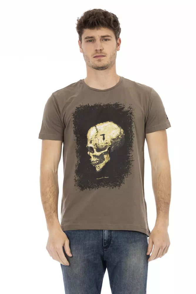 Brown Cotton Men T-Shirt - ventzia