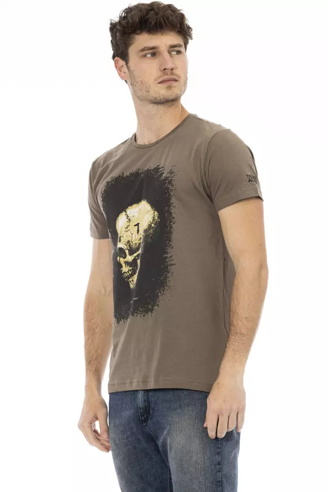 Brown Cotton Men T-Shirt - ventzia