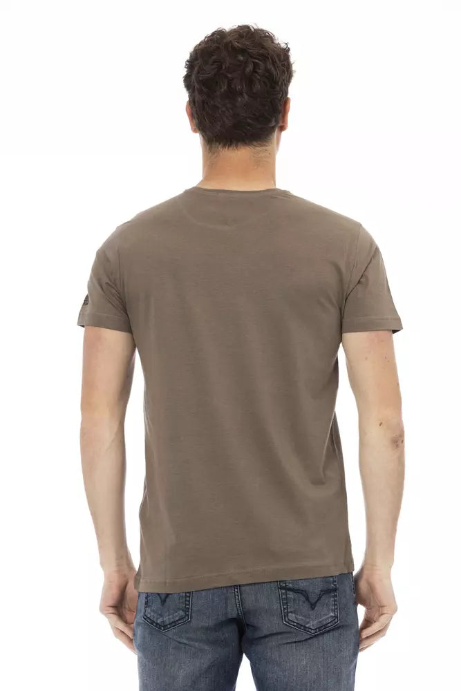 Brown Cotton Men T-Shirt - ventzia