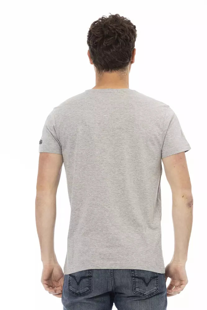 Gray Cotton Men T-Shirt - ventzia
