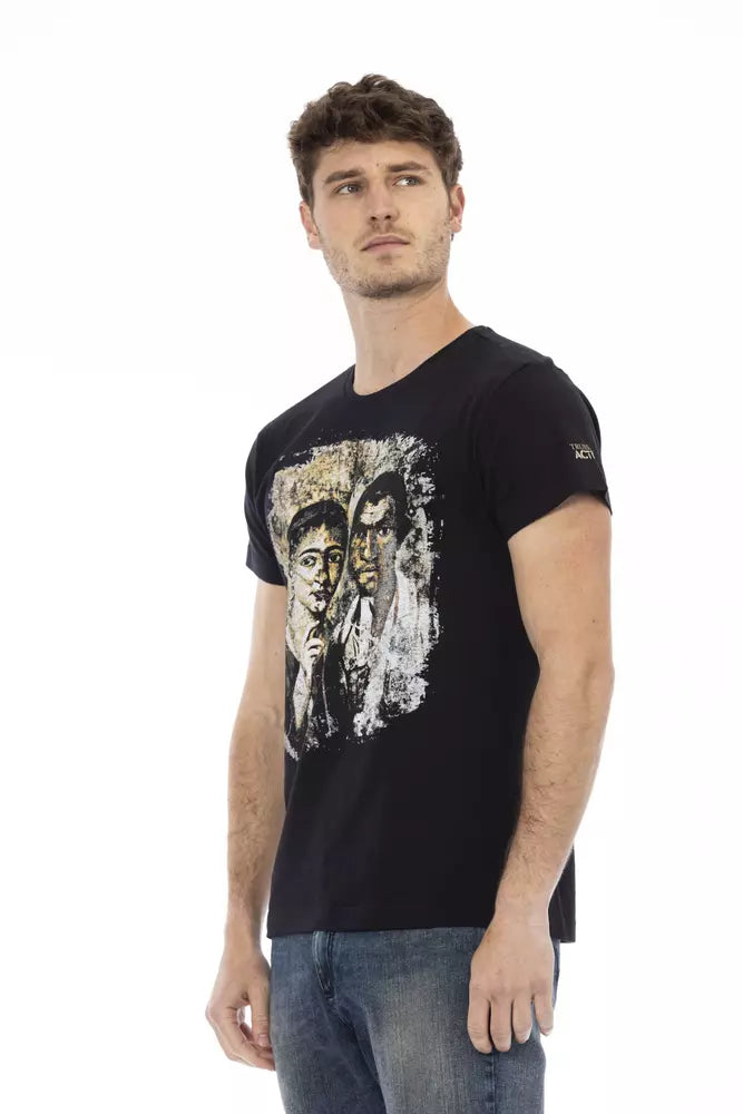 Black Cotton Men T-Shirt - ventzia