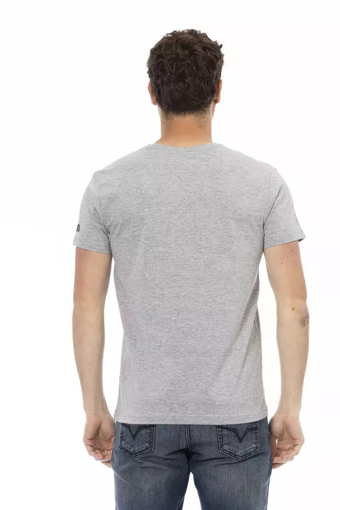 Gray Cotton Men T-Shirt - ventzia