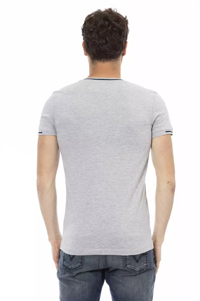 Gray Cotton Men T-Shirt - ventzia