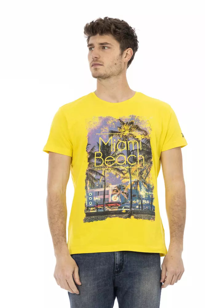 Yellow Cotton Men T-Shirt - ventzia