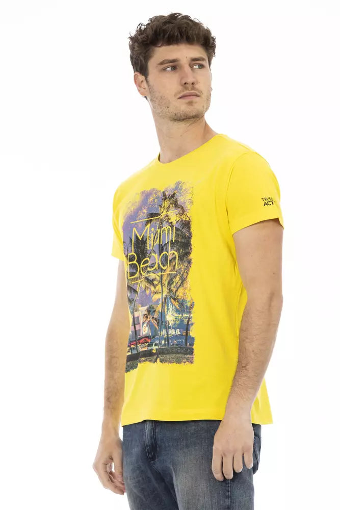 Yellow Cotton Men T-Shirt - ventzia