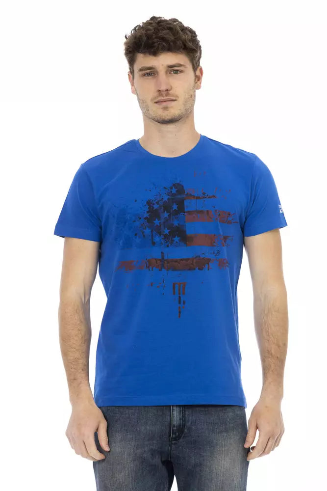 Blue Cotton Men T-Shirt - ventzia