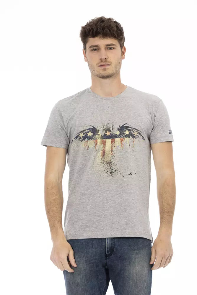 Gray Cotton Men T-Shirt - ventzia