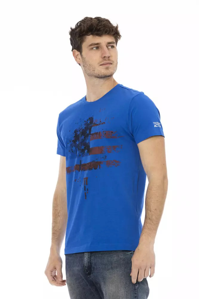 Blue Cotton Men T-Shirt - ventzia