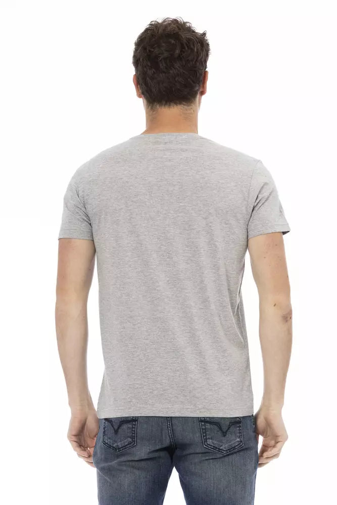 Gray Cotton Men T-Shirt - ventzia